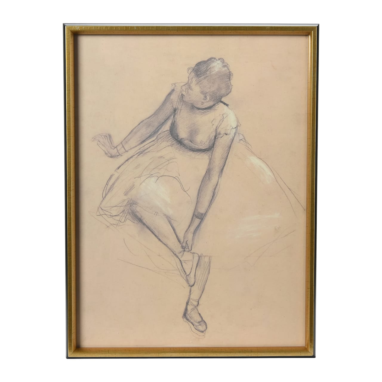 Hello Honey® Framed Vintage Reproduction Degas Ballerina Sketch
